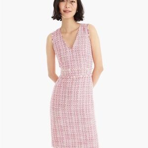 J. Crew Pink Tweed Sleeveless Dress